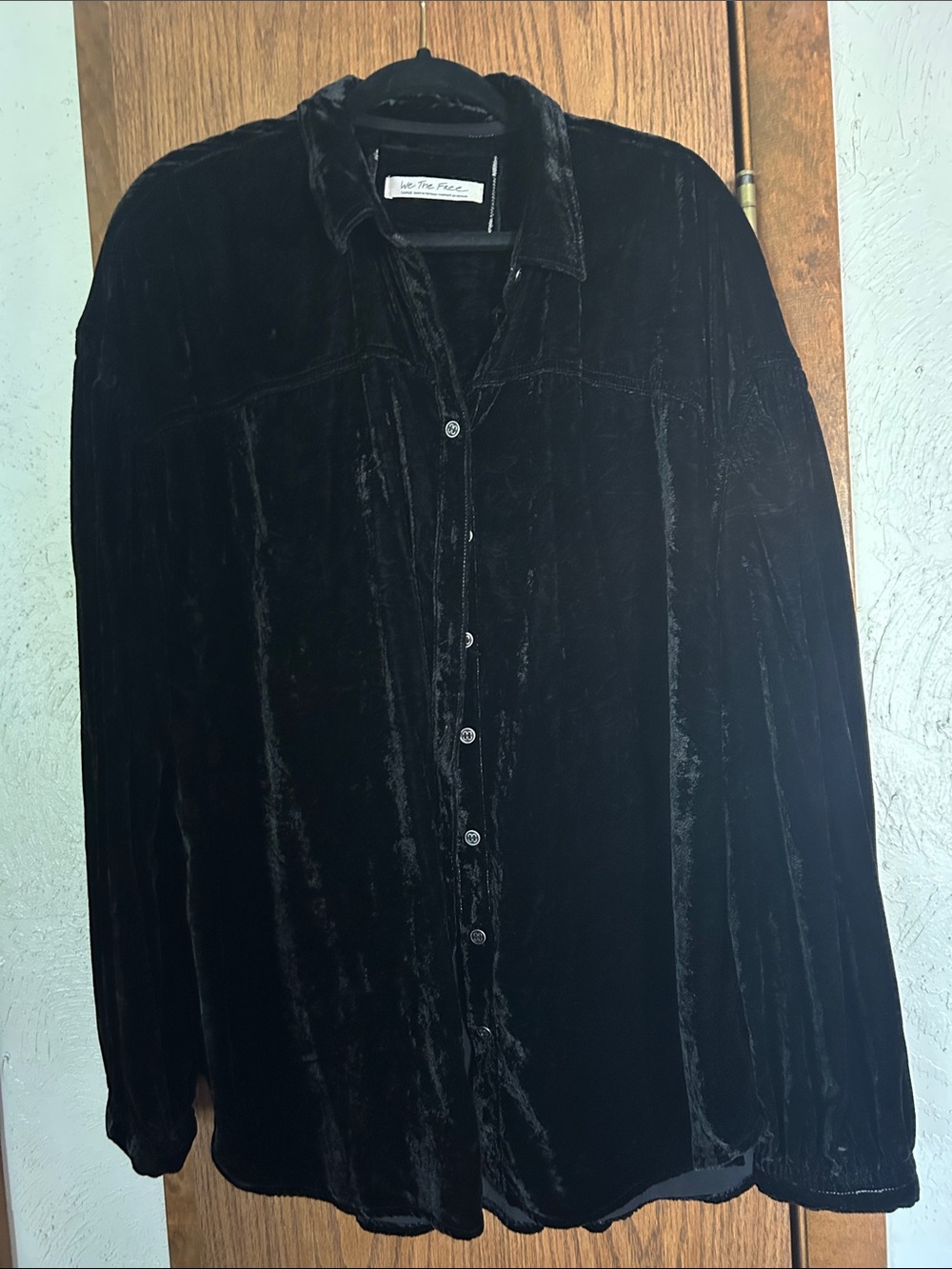 We The Free Black Velvet Shirt